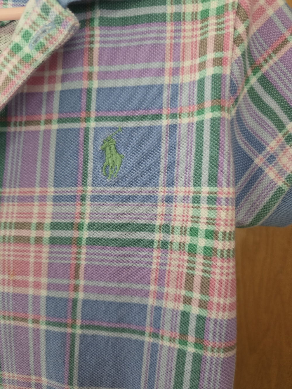 Polo by Ralph Lauren Girls Plaid Polo Dress - Pastel Blue - Picture 4 of 4